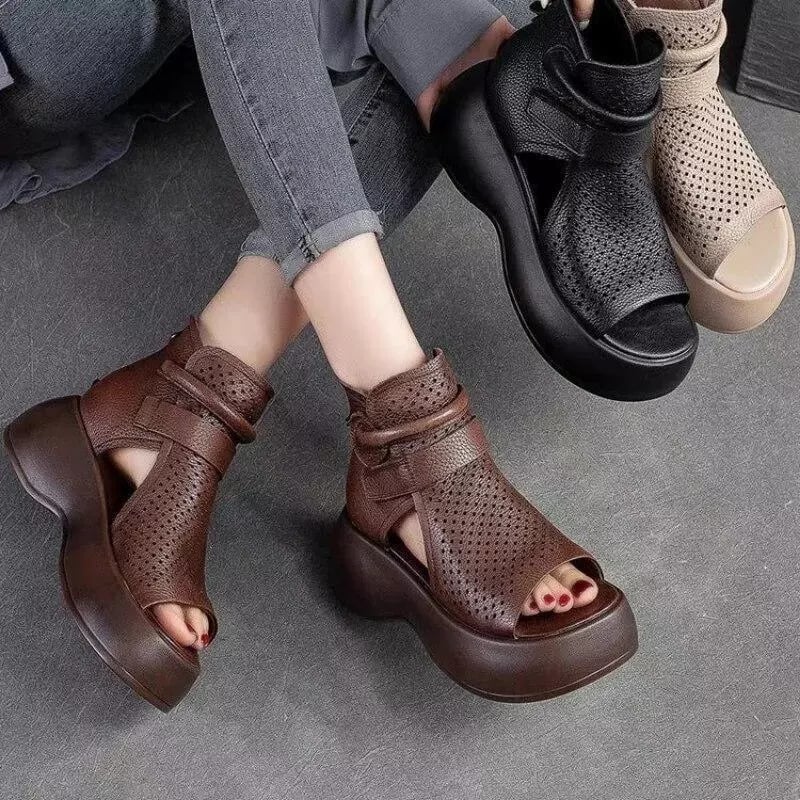 2024 Newest Women's Retro Soft PU Leather Sandalias