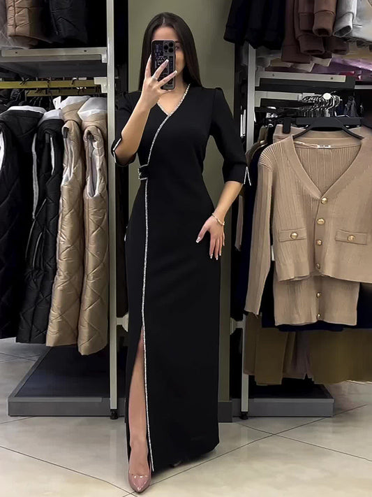 V-neck Slim Fit Temperament  Dress