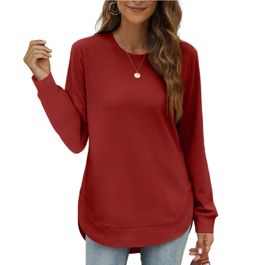 ⏰Women's Sweatshirt Crewneck Curved Hem