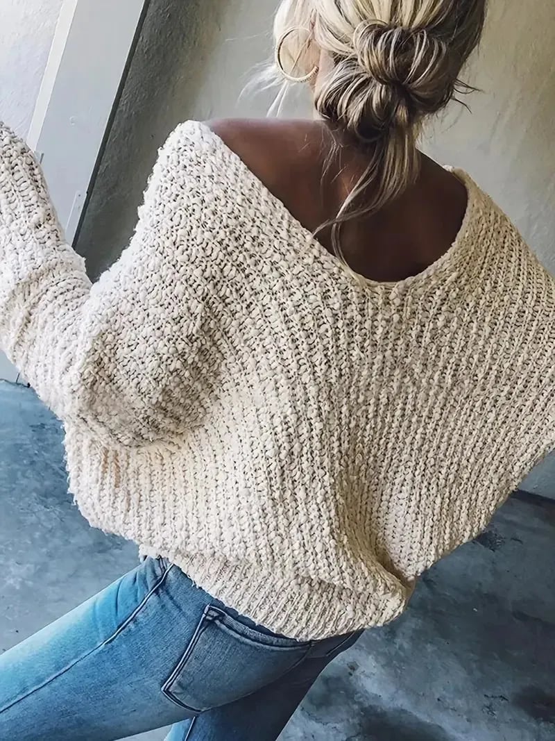 Women's Off-the-Shoulder Sweater Loose Lightweight Pullover Top