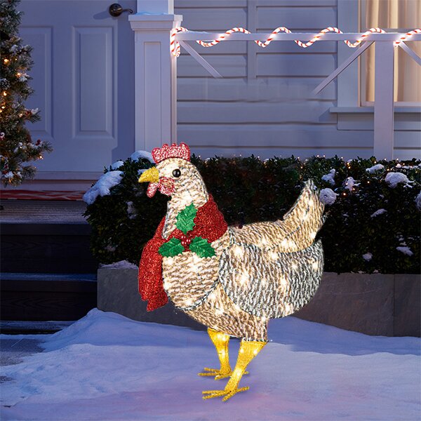 💝Lantern chicken with scarf Christmas decoration