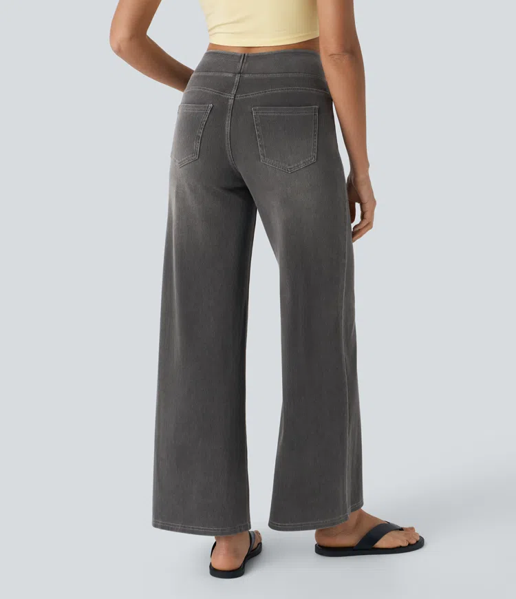 Super Stretch High-Waisted Wide Leg Jeans