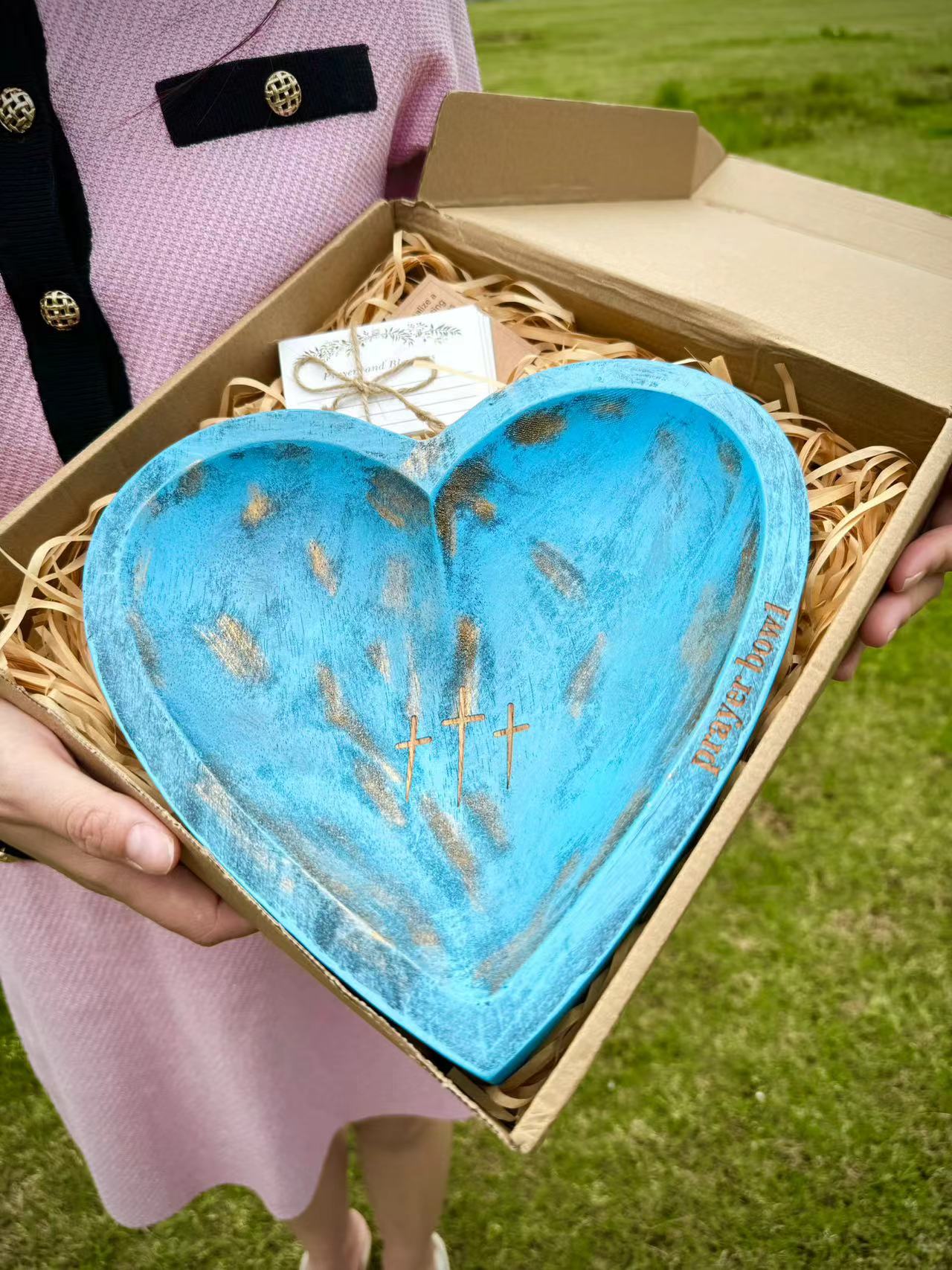 🎁Easter Sale- New Heart Prayer Bowl Modern Cross religious gifts