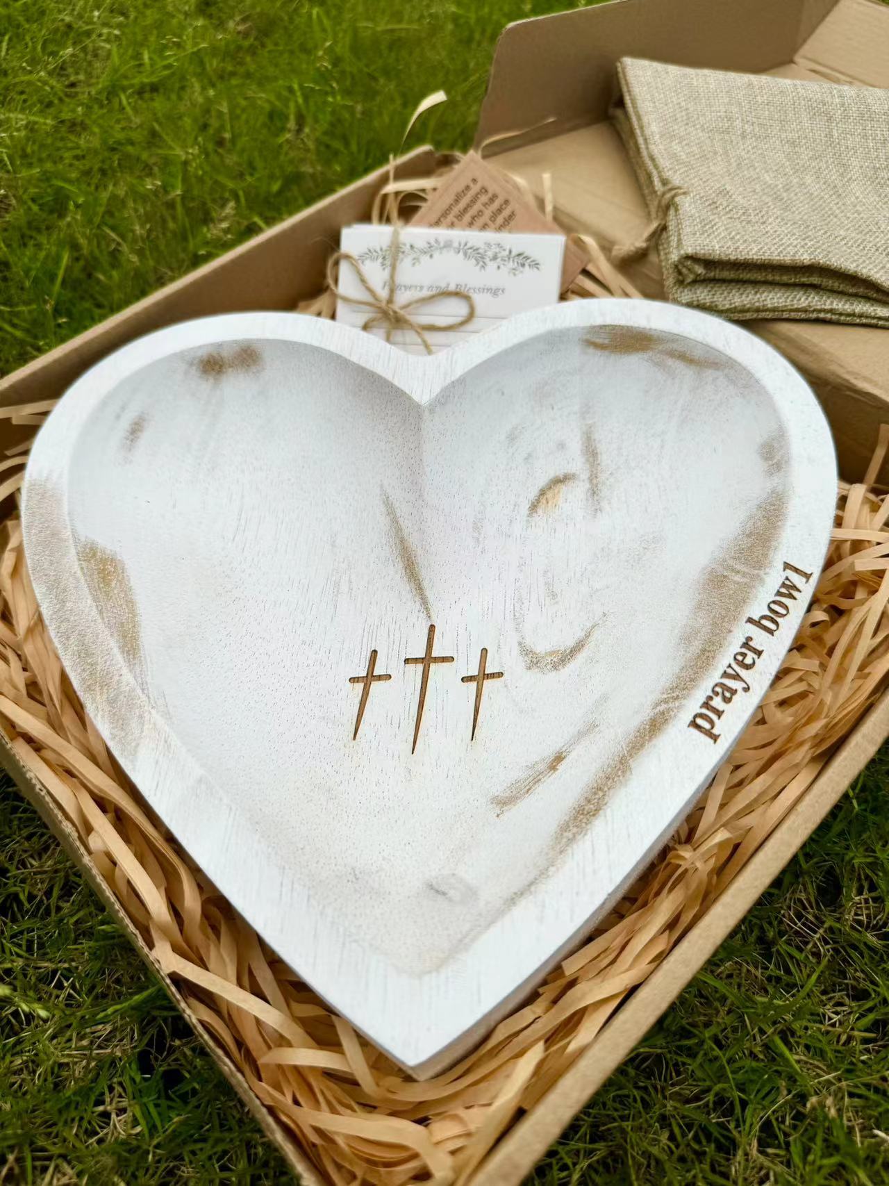 🎁Easter Sale- New Heart Prayer Bowl Modern Cross religious gifts