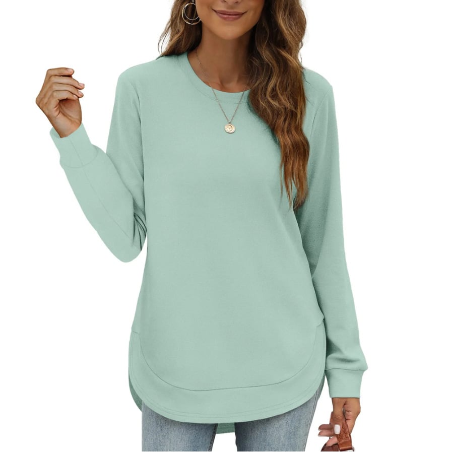 ⏰Women's Sweatshirt Crewneck Curved Hem