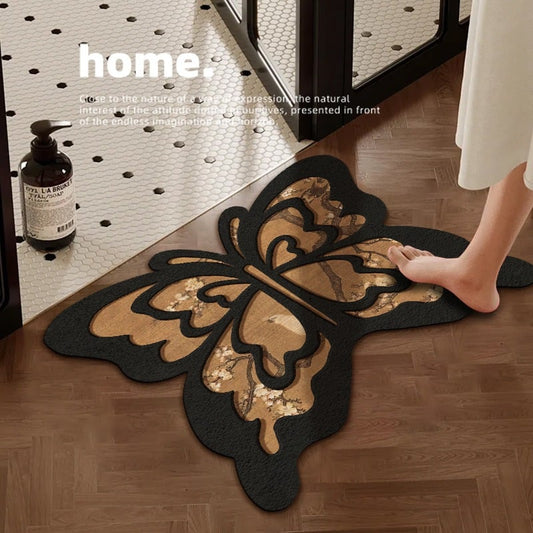 3D Butterfly Non-Slip Absorbent Floor Mat Rug