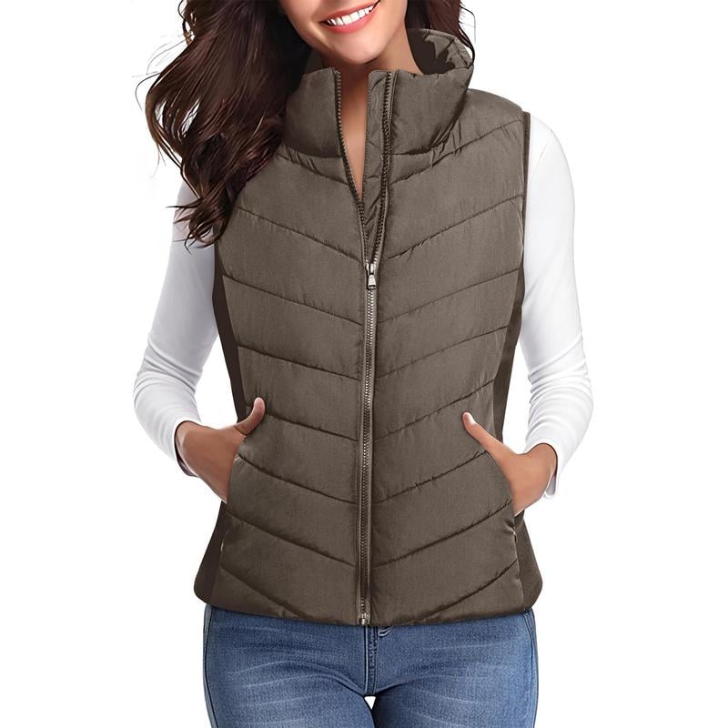 ⏰Puffer Vest Women Sleeveless Zip Up Outerwear