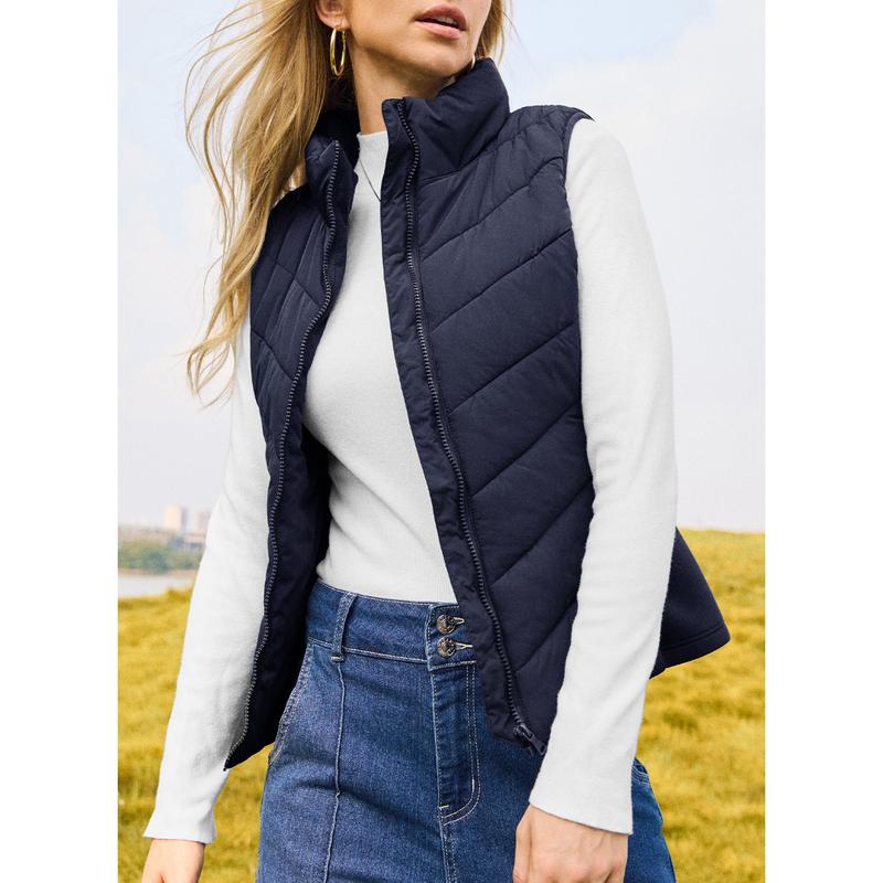 ⏰Puffer Vest Women Sleeveless Zip Up Outerwear