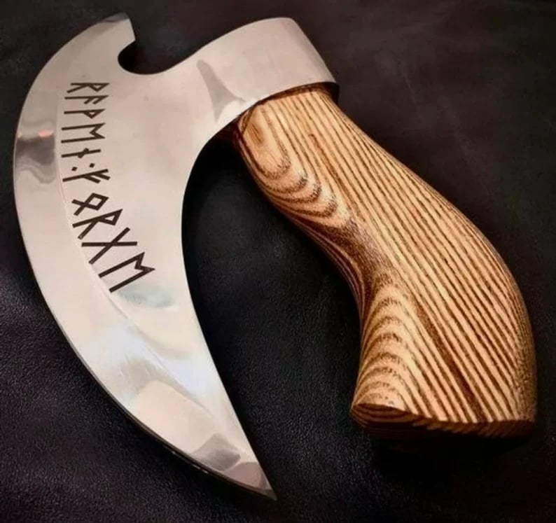 🎁🪓Gift to Him - Handmade Pizza Cutting Axe-Free leather case