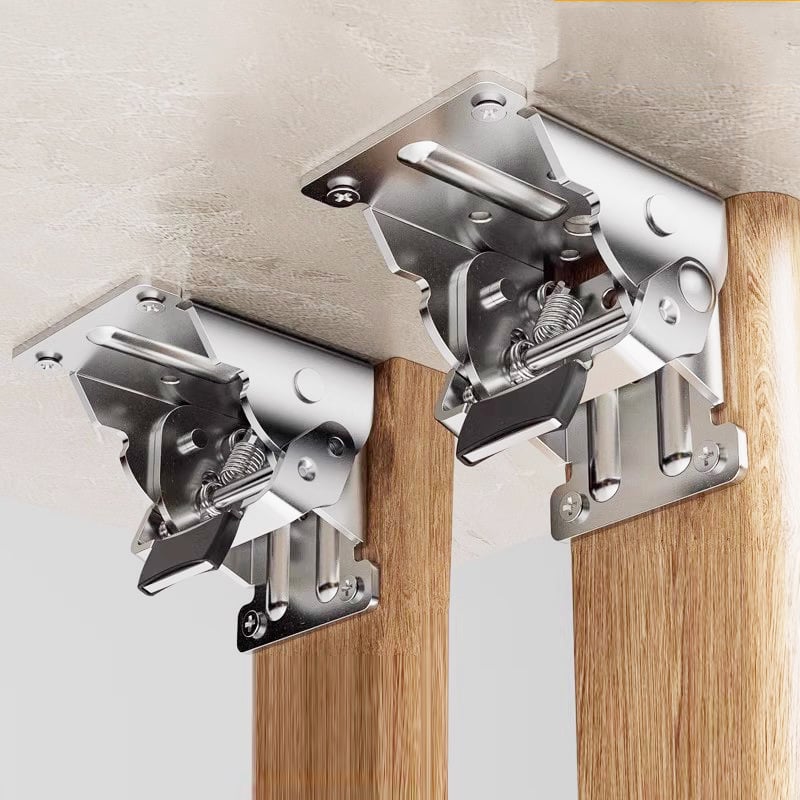 Heavy-Duty Folding Table Leg Brackets with Self-Locking Hinges