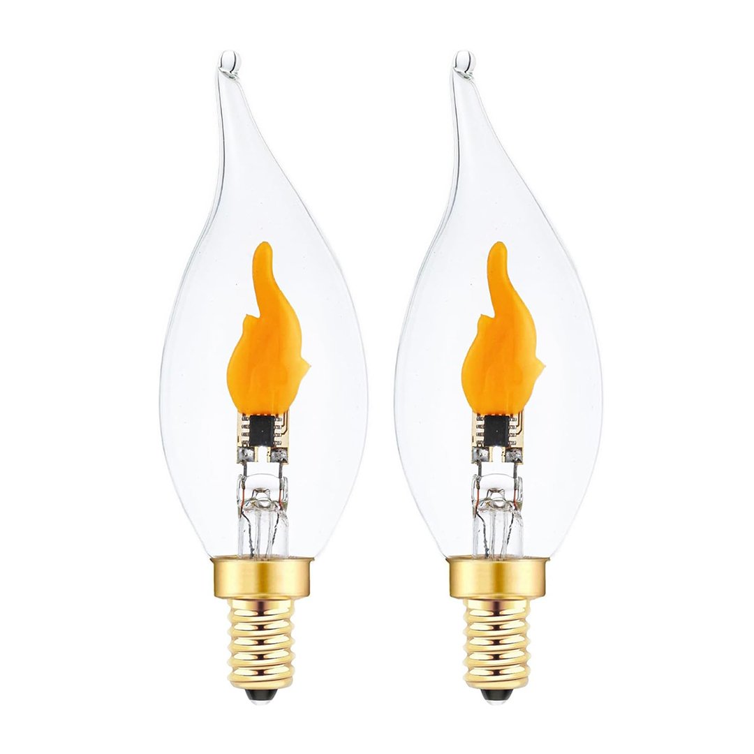🔥E12 LED Flickering Flame Decoration Light Bulbs -Perfect Ambiance for Halloween Christmas