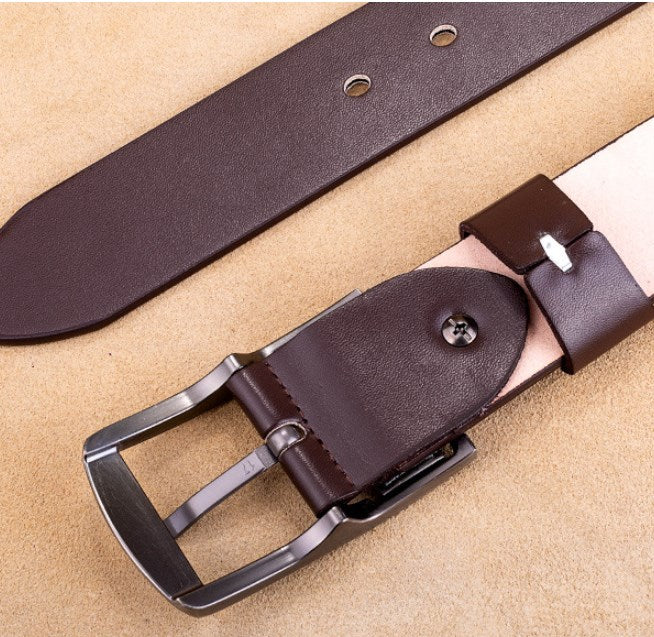 [Practical gift for him] Men's business leather belt