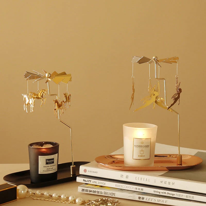 Romantic rotating candle holder