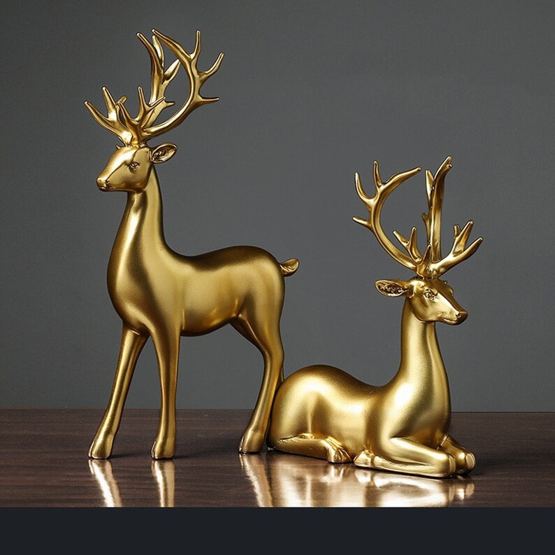 🦌Golden Couple Deer Figurines✨