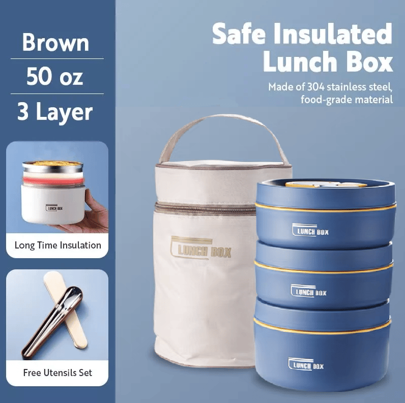 (Last Day Promotion 49% OFF) Portable Insulated Lunch Container Set - BUY 2 FREE SHIPPING