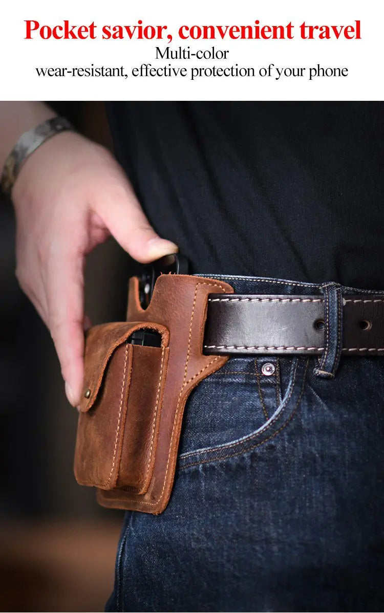 Multifunctional Leather Phone Belt Bag