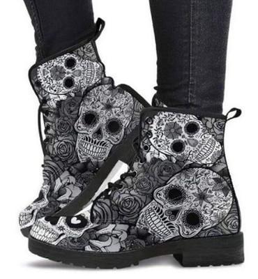 PRINTING STYLE SKULL MARTIN BOOTS FOR MEN AND WOMEN