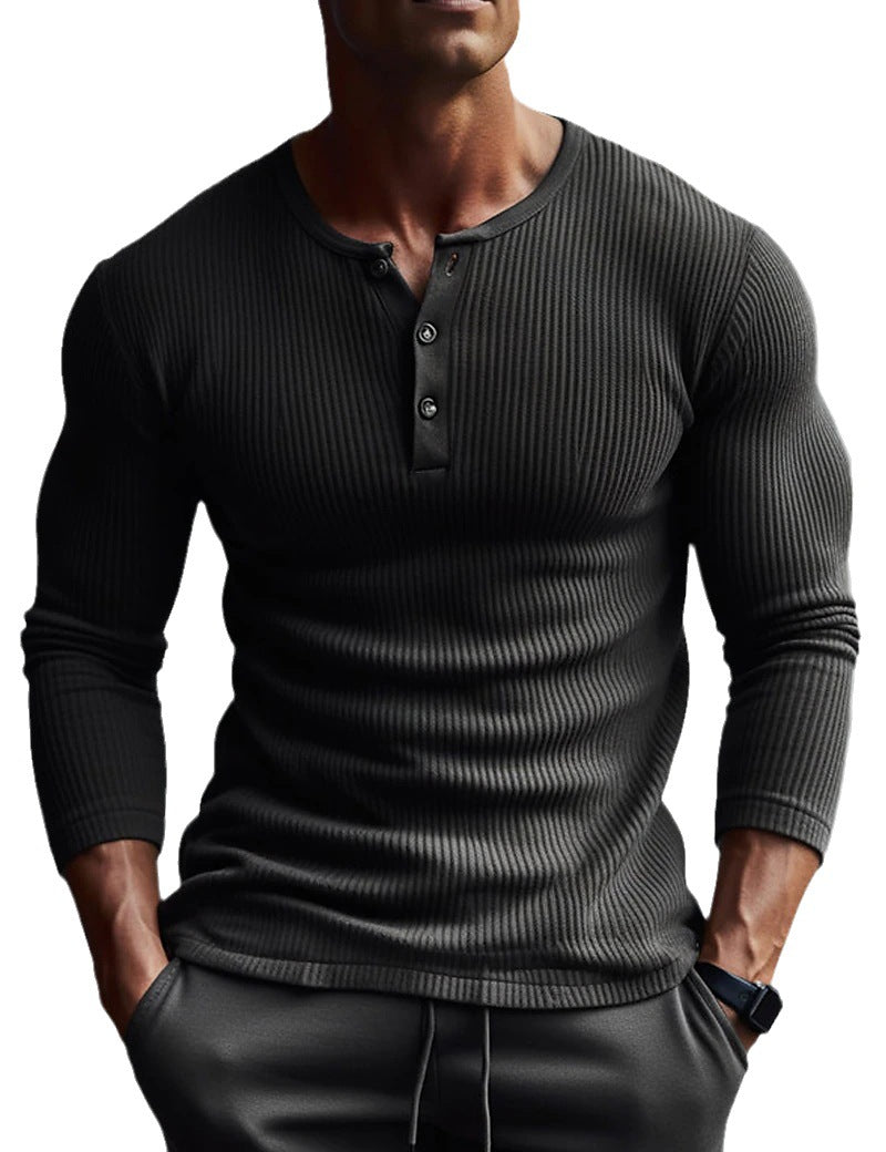 V-NECK LONG-SLEEVED SPORTS T-SHIRT