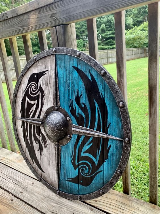 Battle Damaged Viking Wooden Shield 30CM