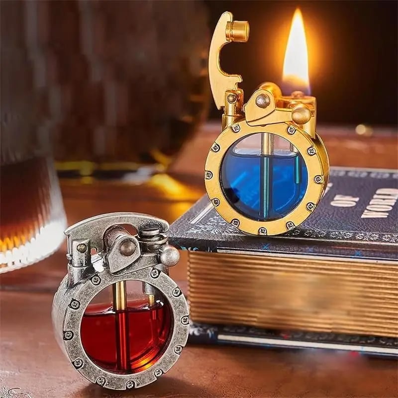 DIY Retro Metal Rocker Kerosene Windproof Lighter