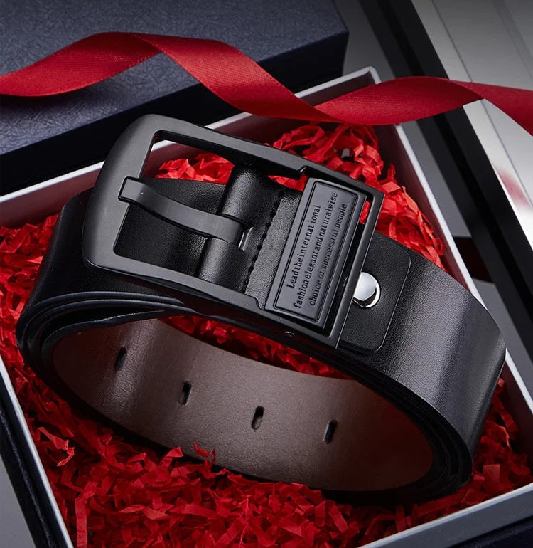 [Practical gift for him] Men's business leather belt