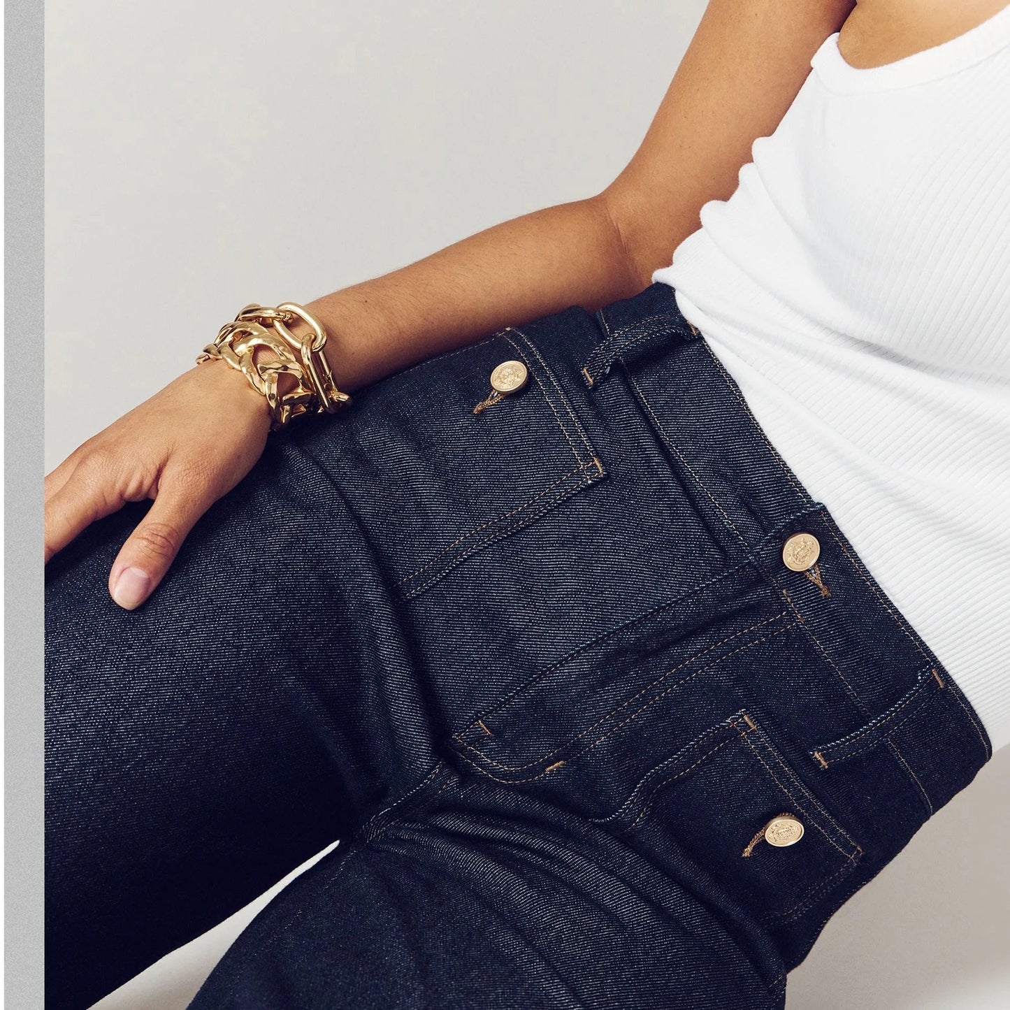 Tummy Control Sailor Wide Leg Jeans