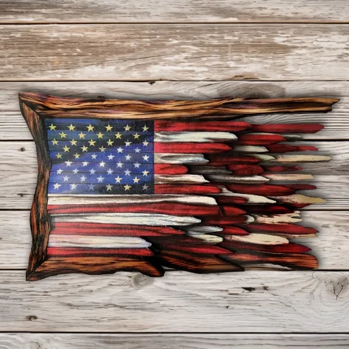 Wooden American Flag🔥BUY 2 FREE SHIPPING🔥