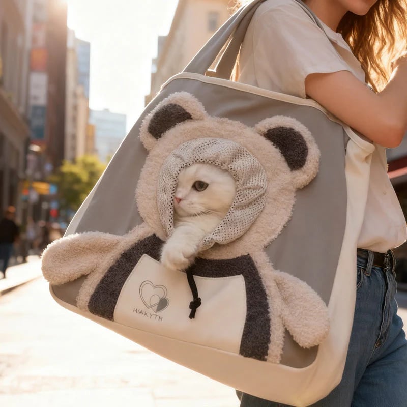🐾Cute Bear Pet Carrier Bag With Head-Out Design