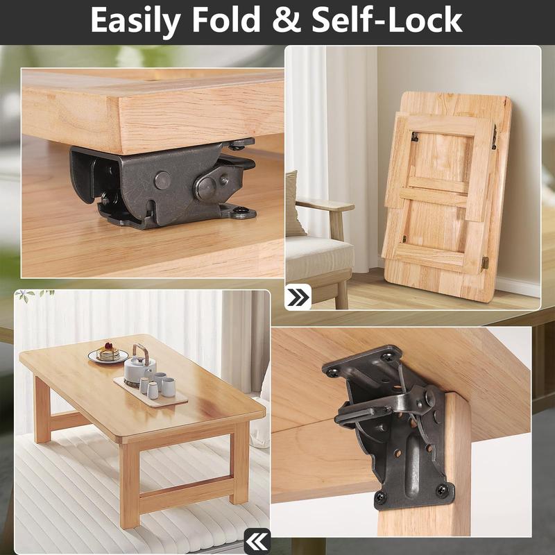 Heavy-Duty Folding Table Leg Brackets with Self-Locking Hinges
