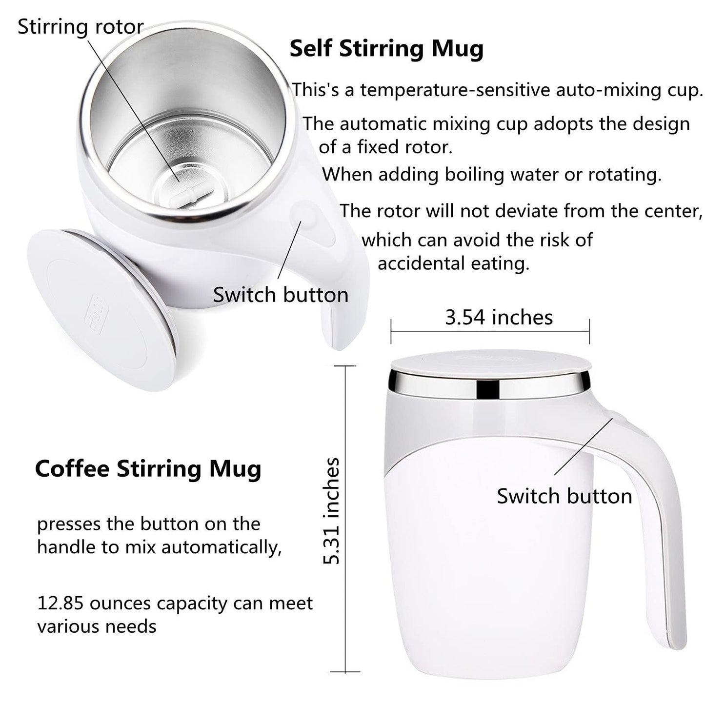 Automatic Magnetic Stirring Coffee Mug