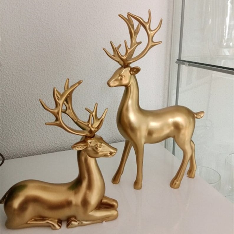 🦌Golden Couple Deer Figurines✨