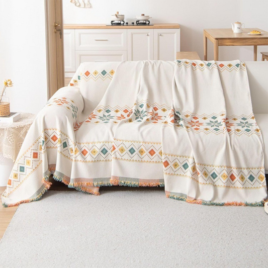 🌟Hot Sale 50% OFF🛋️Reversible Bohemian Sofa Cover with Tassels