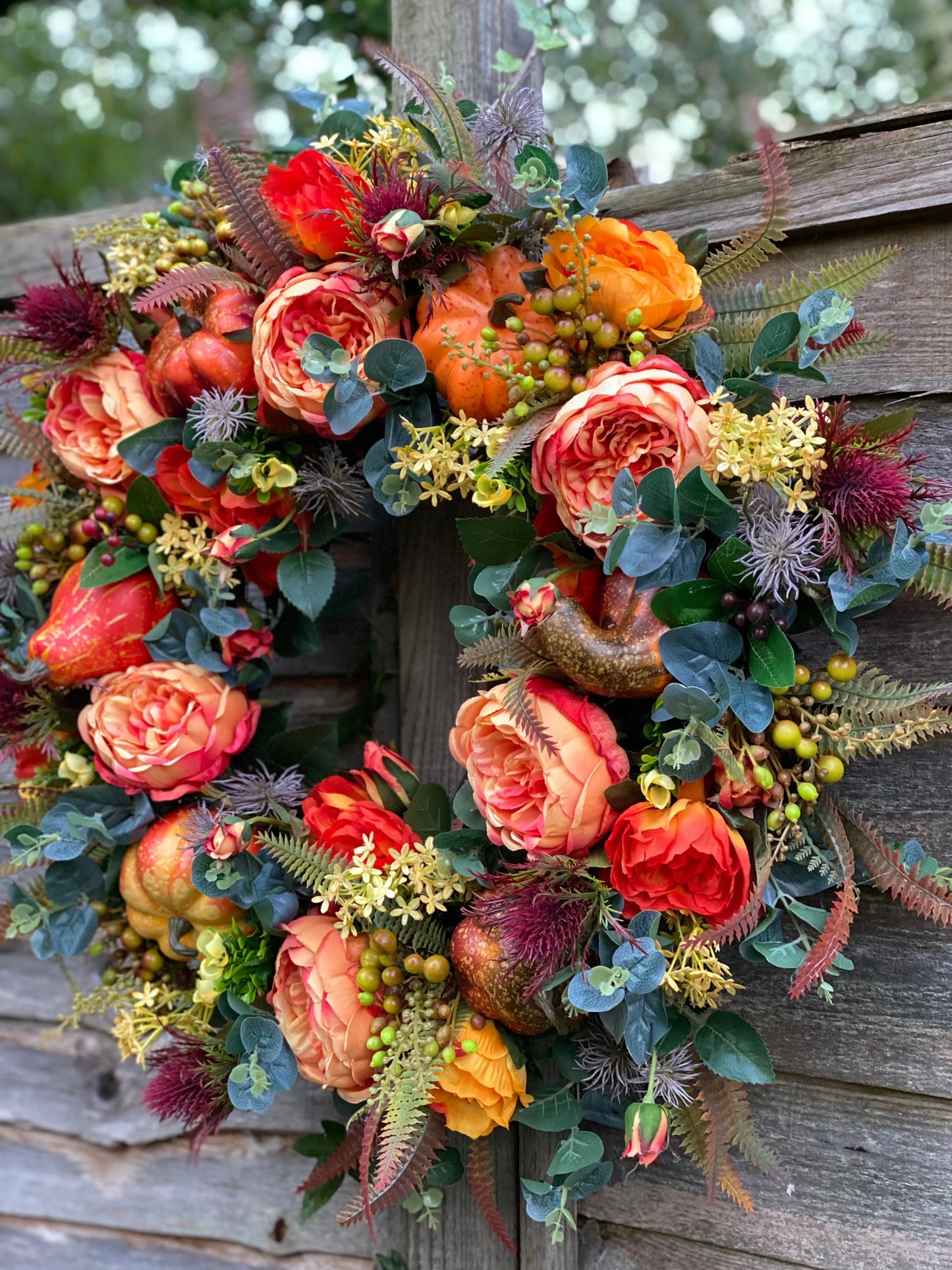 🔥Last Day 49% OFF🔥Fall Peony and Pumpkin Wreath - Year Round Wreath