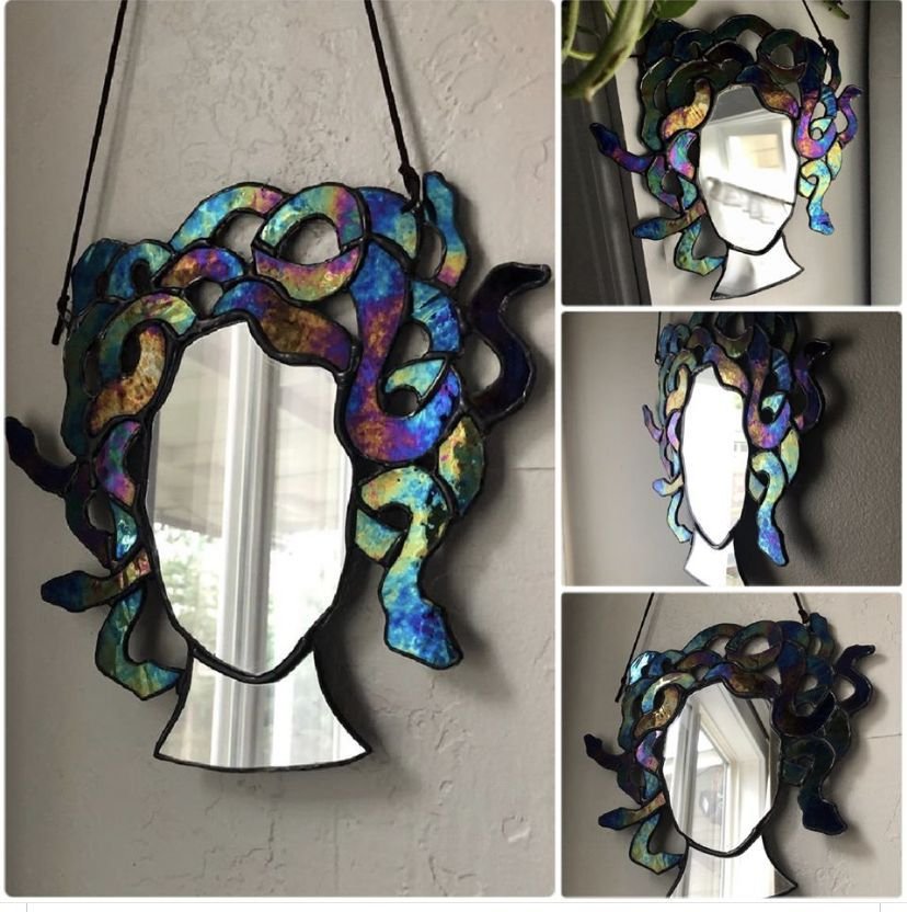 Medusa Stained Glass Suncatcher Mirror