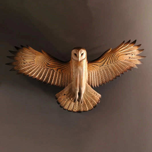 49% OFF-Barn Owl Wall Art - Hand Carved Art