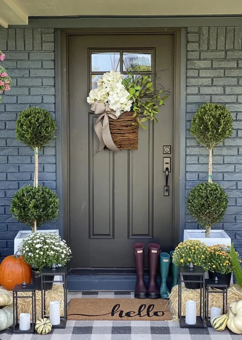 🎁🔥Promotion -50% OFF💐Cream Hydrangea Door Hanger Basket Wreath