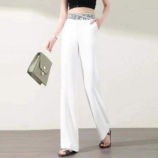 🔥Summer Hot Sale 49% OFF-Ice Silk High Waist Wide-leg Pants