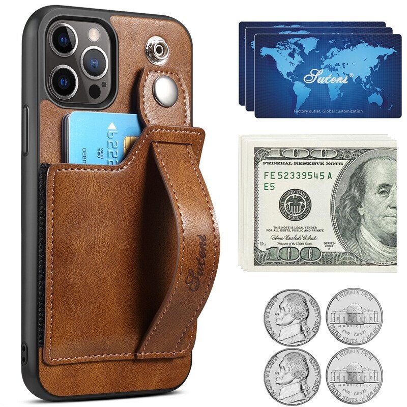 3-in-1 Wrist Band Card Holder Bracket Case for iPhone