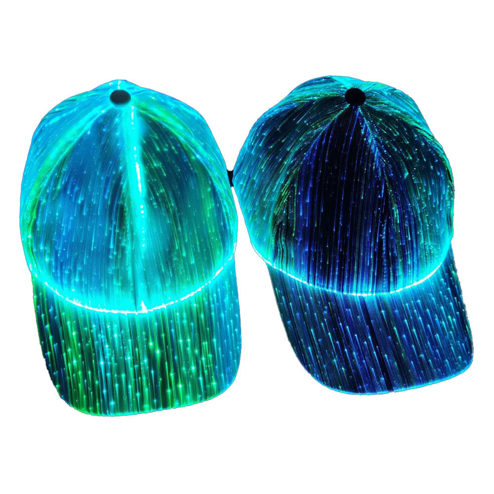 led fiber optic luminous hat bar disco luminous baseball cap hip hop couple flash hat