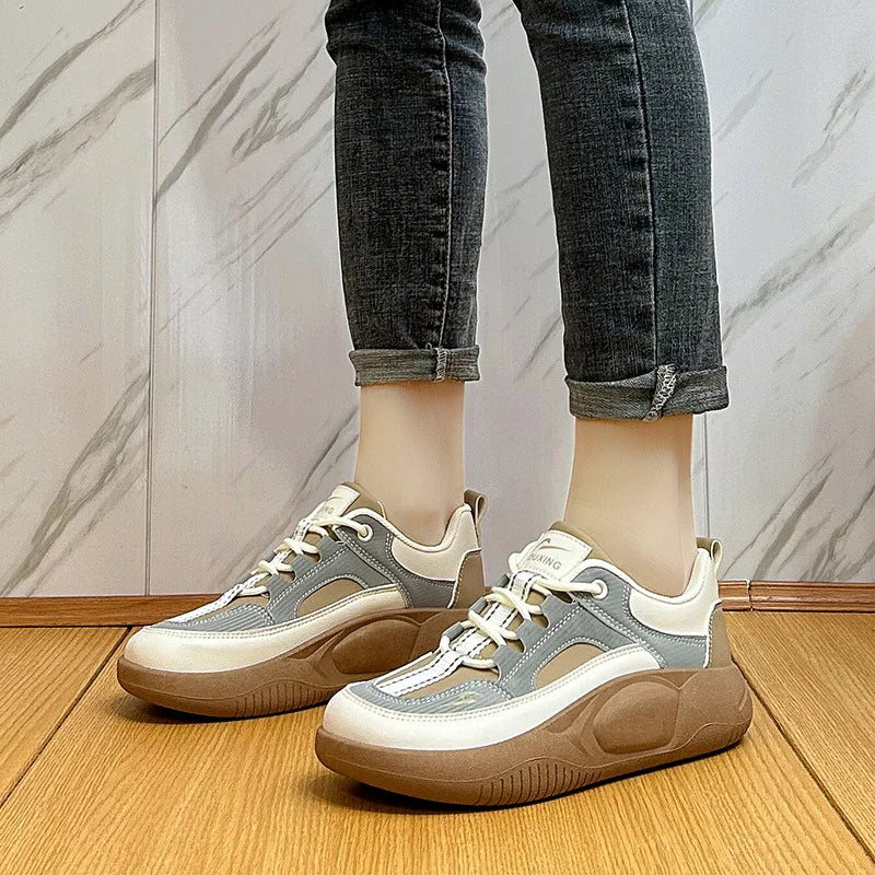 Women's Colorblock Thick Sole Walking Shoes (with correction function ...