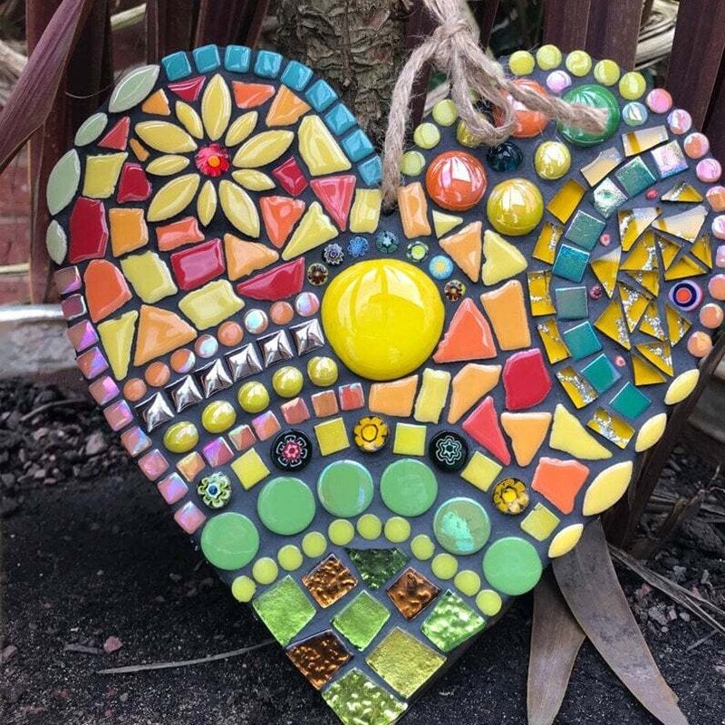 Large Garden Mosaic Heart