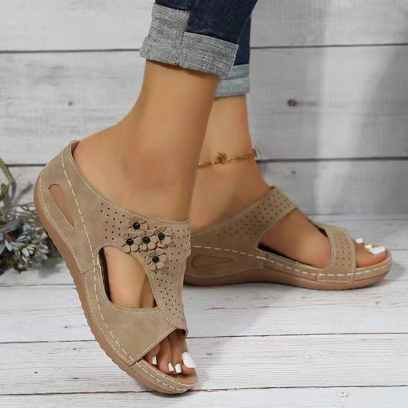 🔥Summer Sale 50% OFF🌈 Premium Slip-On Orthopedic Diabetic Wedge Sandals For Women