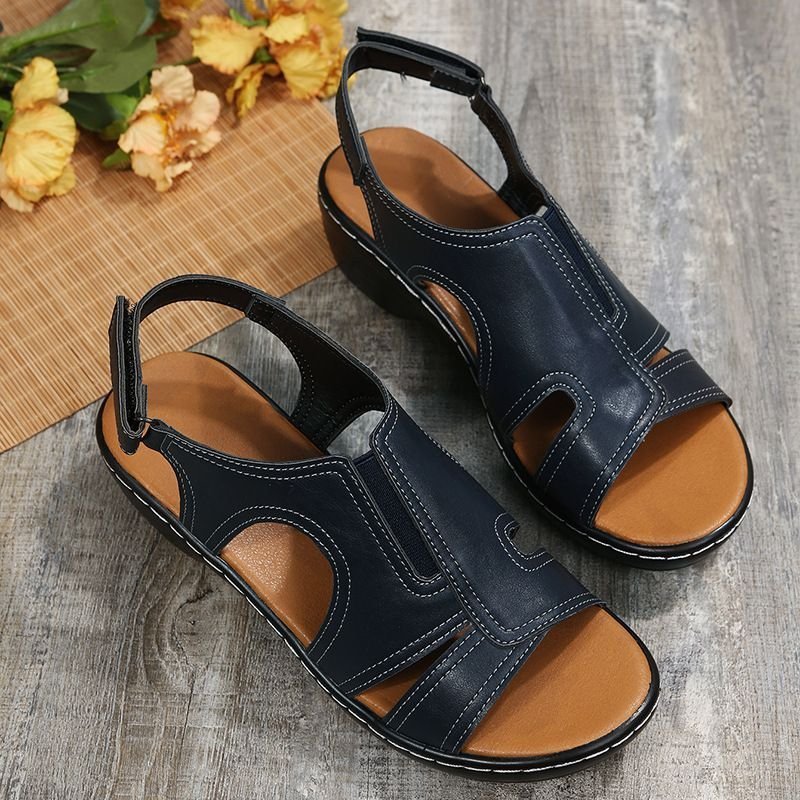 2023 New Fashion Casual Leather Wedge Sandals