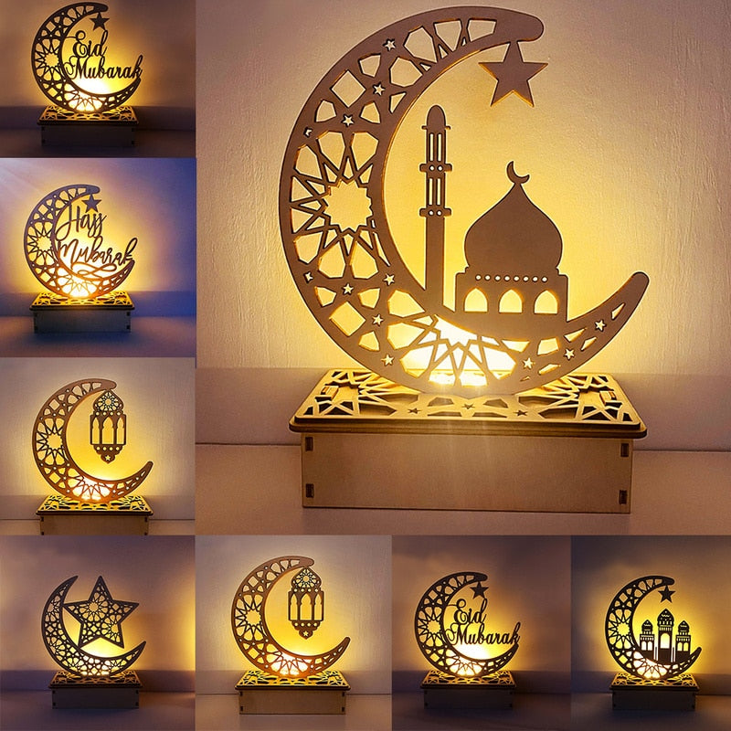 Ramadan Decoration Festival Wooden Moon Star