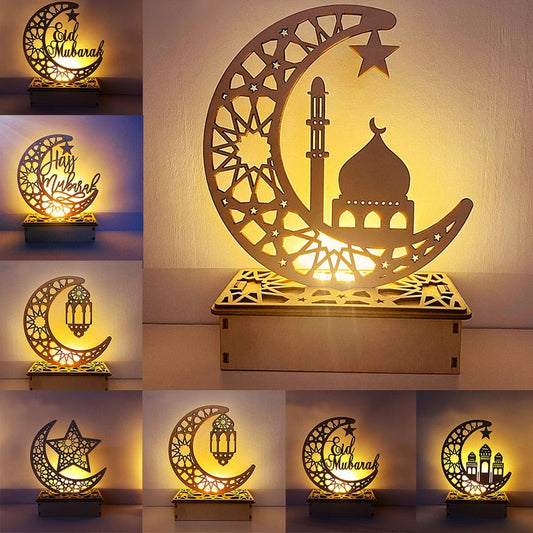 Ramadan Decoration Festival Wooden Moon Star