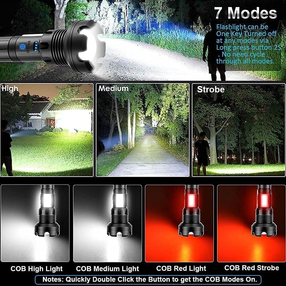 🔥LAST DAY SALE 49% OFF🔥 - LED Rechargeable Tactical Laser Flashlight 90000 High Lumens