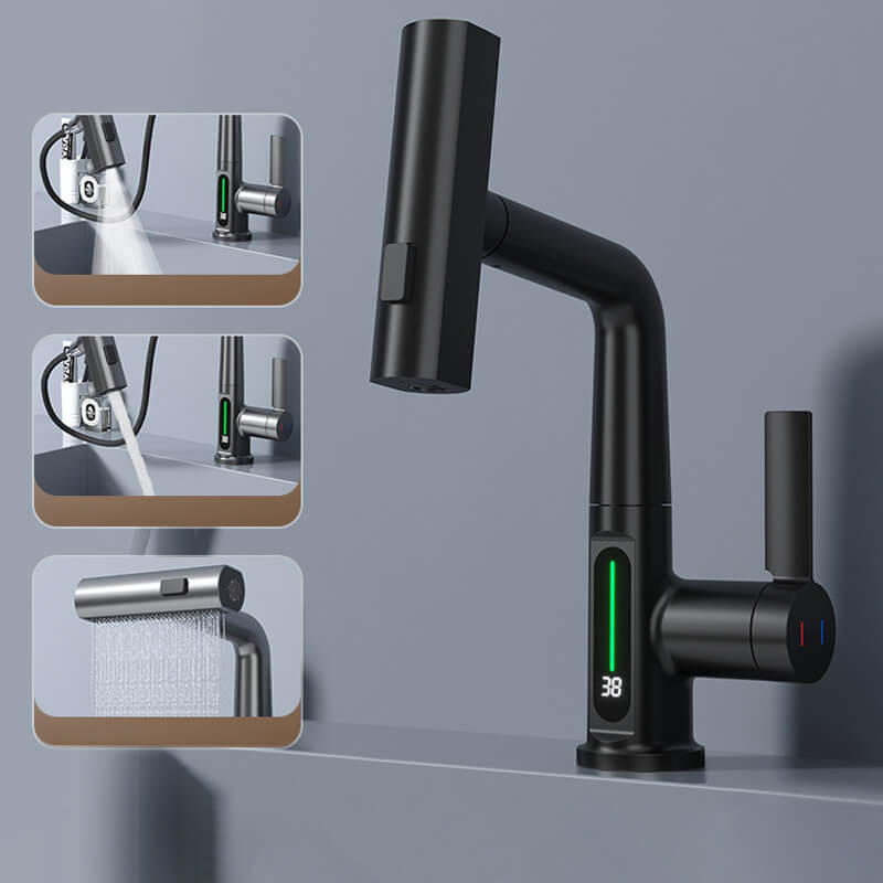 Lntelligent digital display pull-out faucet