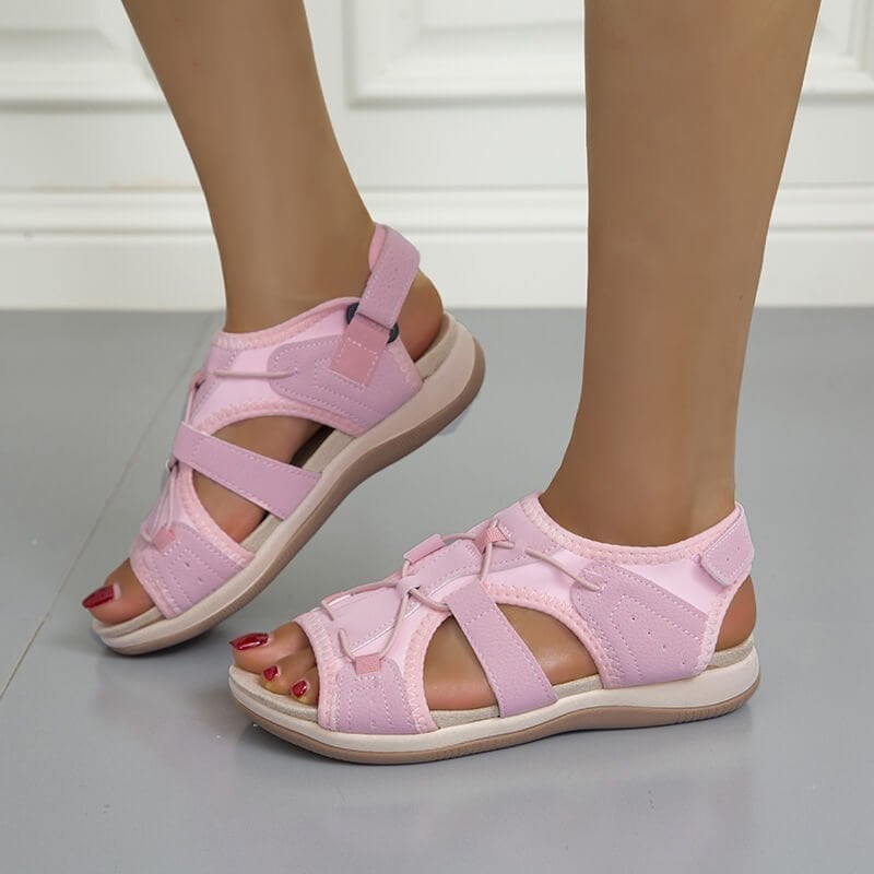 Beach sandals female low gang round head