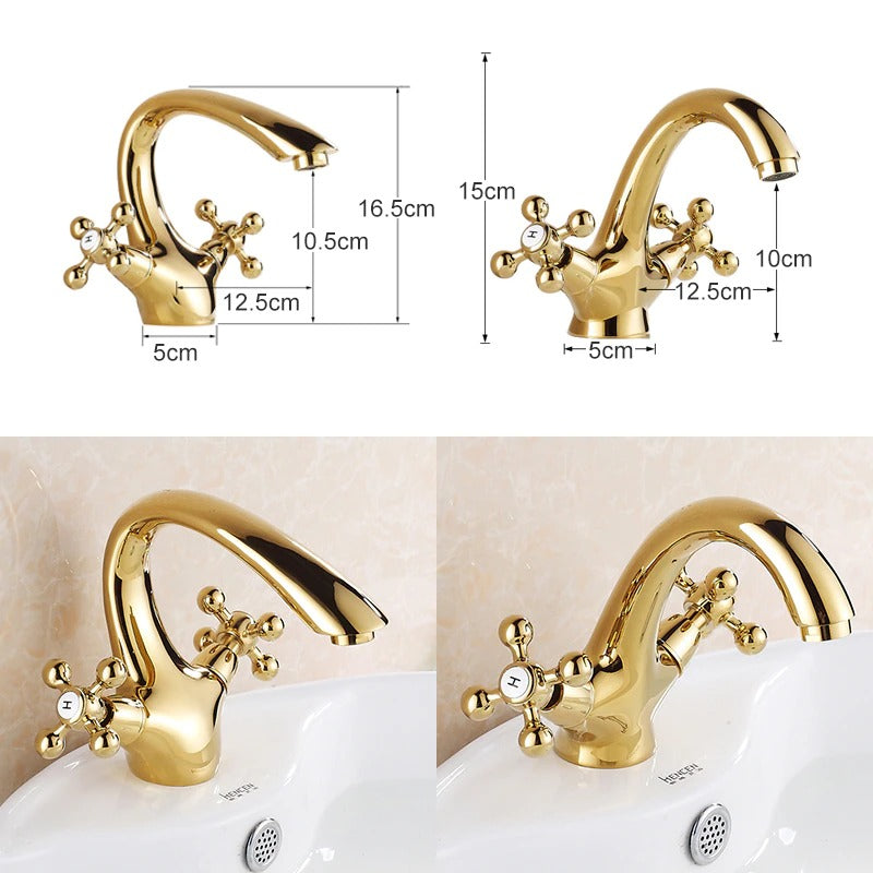 Luxury crystal brass gold bathroom basin sink faucet