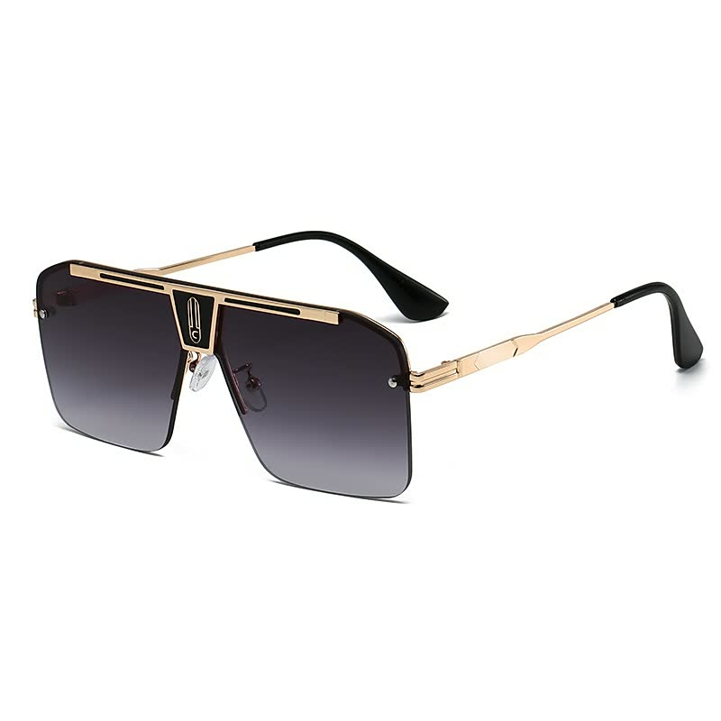 Men's Uv400 Oversize Metal / Gradient Multicolor Cool Sunglasses ...
